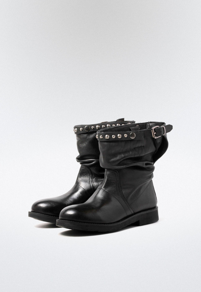 Botín con tachas de mujer negro VAS vr-790-88 low