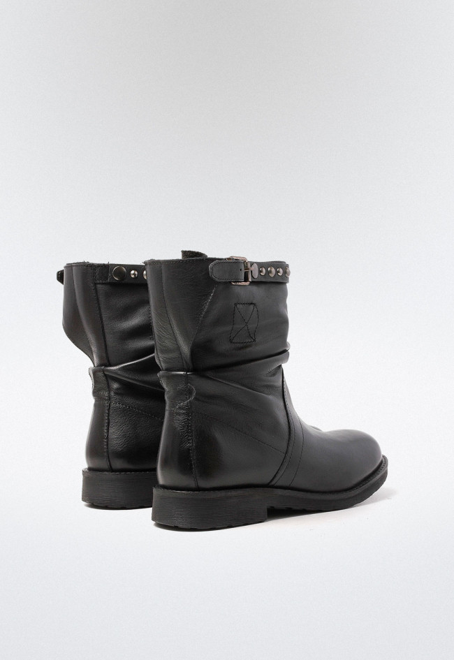 Botín con tachas de mujer negro VAS vr-790-88 low