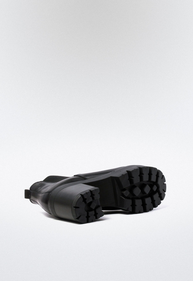 Botín chelsea plataforma piel de mujer negro VAS 8915 p