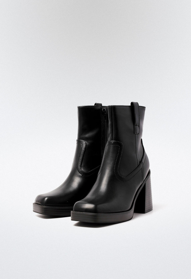 Botín plataforma de mujer negro VAS 77-1825