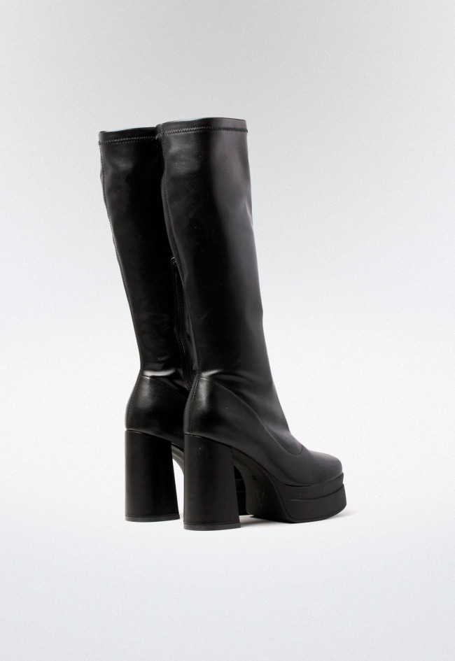 Bota plataforma de mujer negro Identity 58-2902