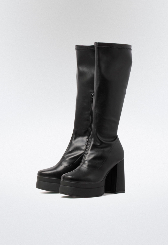Bota plataforma de mujer negro Identity 58-2902