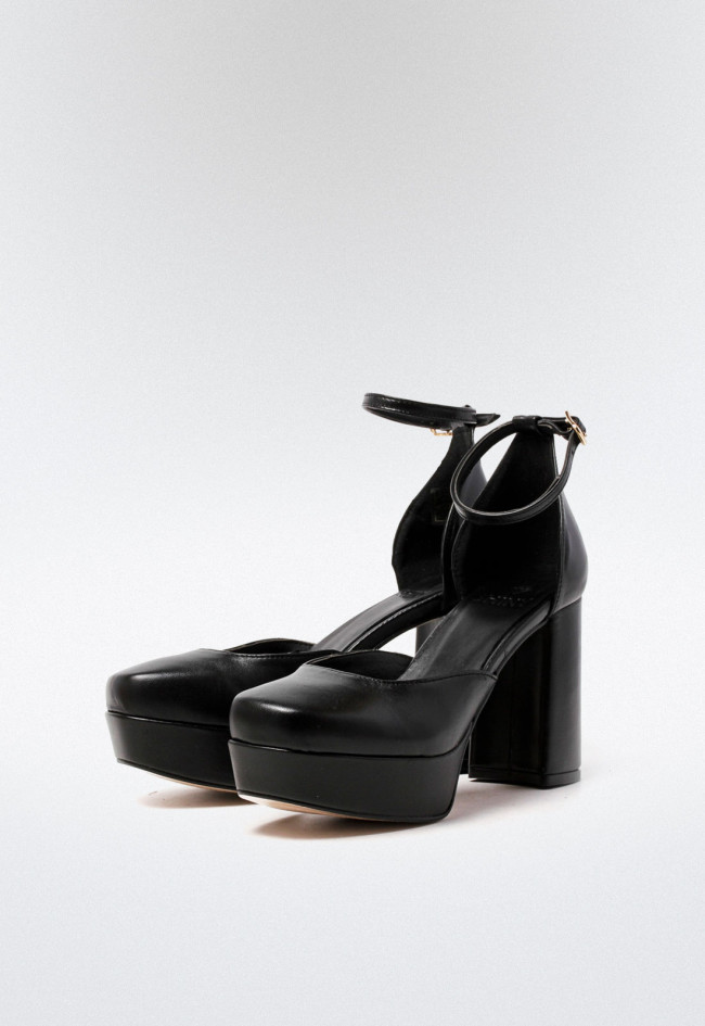 Zapato plataforma vestir de mujer negro Calzados Nereiva ch-1200