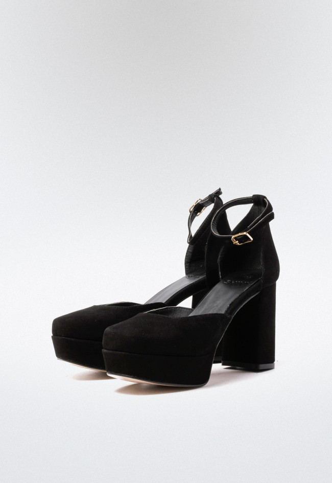 Zapato plataforma vestir de mujer negro Calzados Nereiva ch-1200