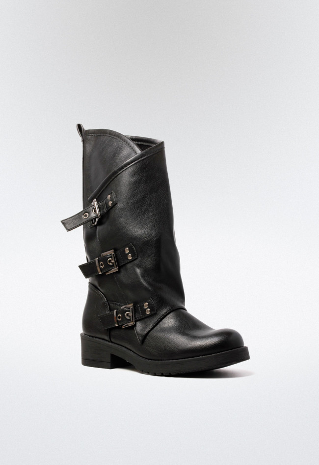 Bota biker de mujer negro VAS 8110-08