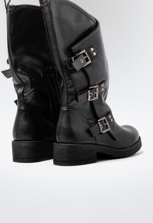 Bota biker de mujer negro VAS 8110-08
