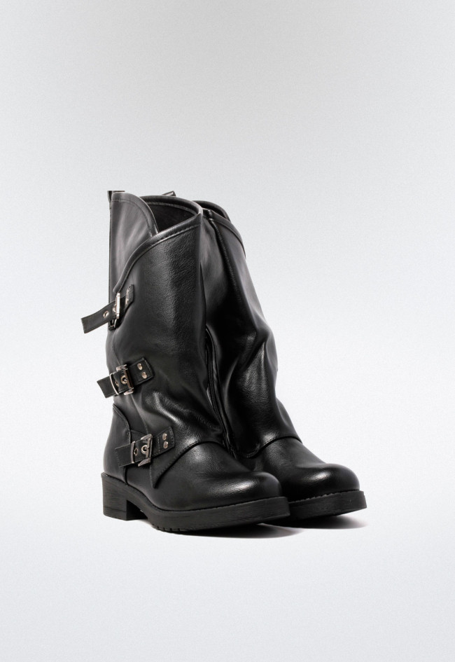 Bota biker de mujer negro VAS 8110-08