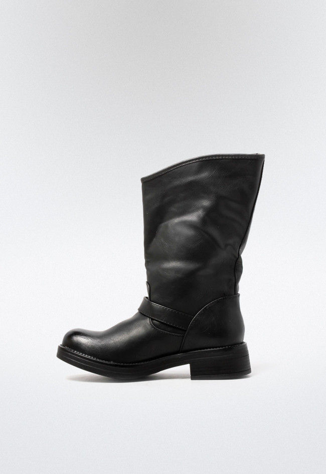 Bota biker con hebillas de mujer negro VAS 62*c19007-9