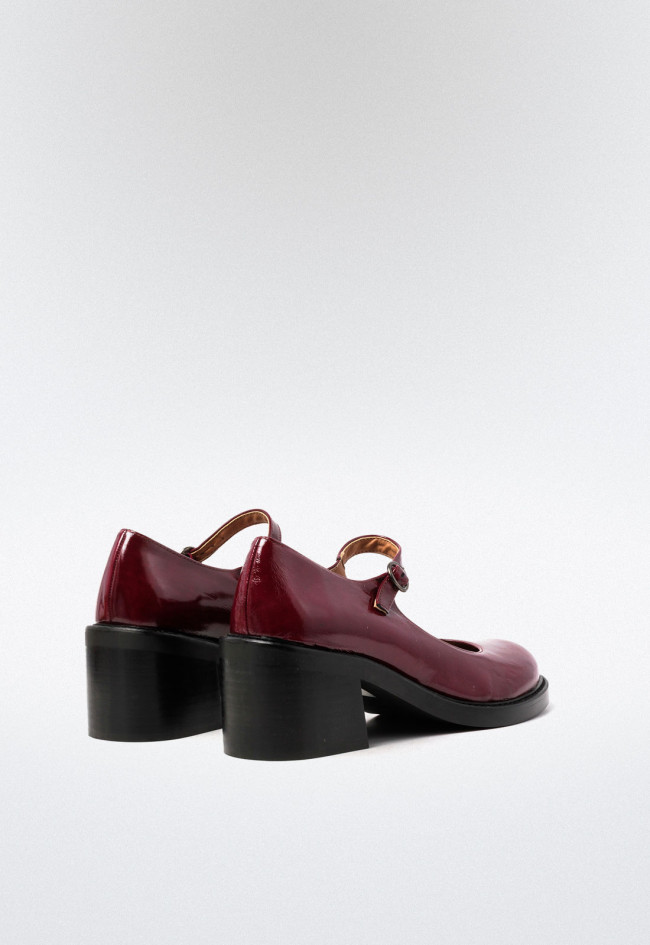 Zapato charol plataforma de mujer burdeos VAS 05902