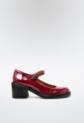 Zapato charol plataforma de mujer burdeos VAS 05902
