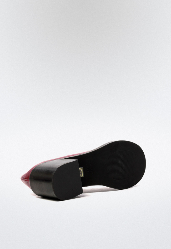 Zapato charol plataforma de mujer burdeos VAS 05902