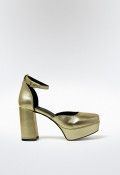 Zapato plataforma vestir de mujer oro Calzados Nereiva ch-1200