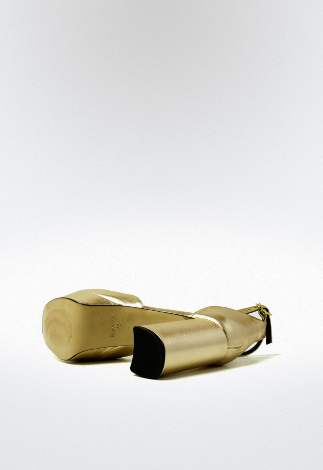 Zapato plataforma vestir de mujer oro Calzados Nereiva ch-1200