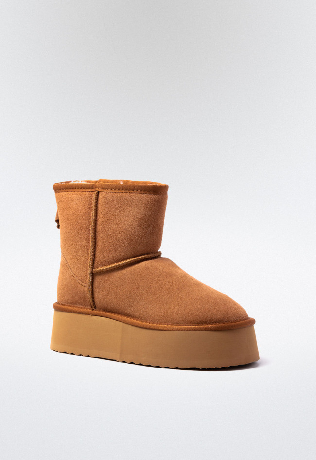 Botín australiano plataforma de mujer camel VAS 71-765