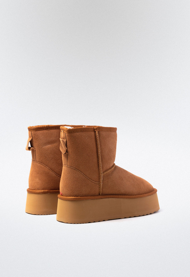 Botín australiano plataforma de mujer camel VAS 71-765