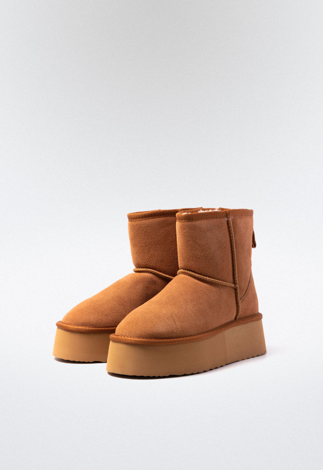 Botín australiano plataforma de mujer camel VAS 71-765