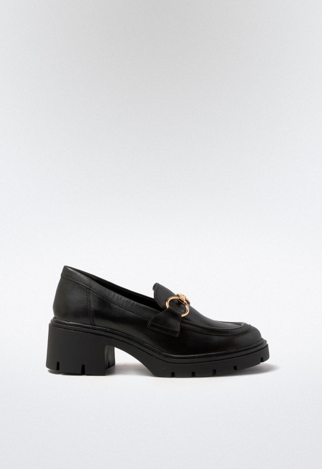 Mocasín con hebilla de mujer negro VAS ar2310-10/d