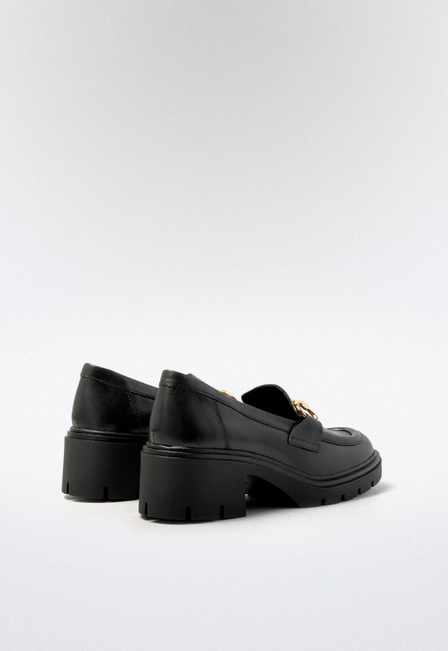 Mocasín con hebilla de mujer negro VAS ar2310-10/d