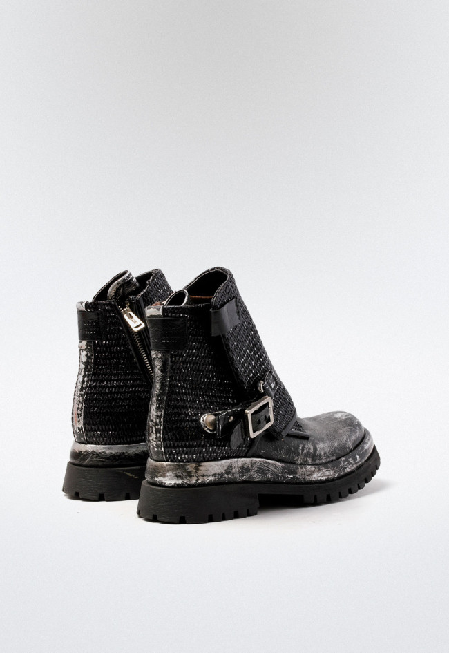 Botín biker con hebillas de mujer negro A.S. 98 b51213