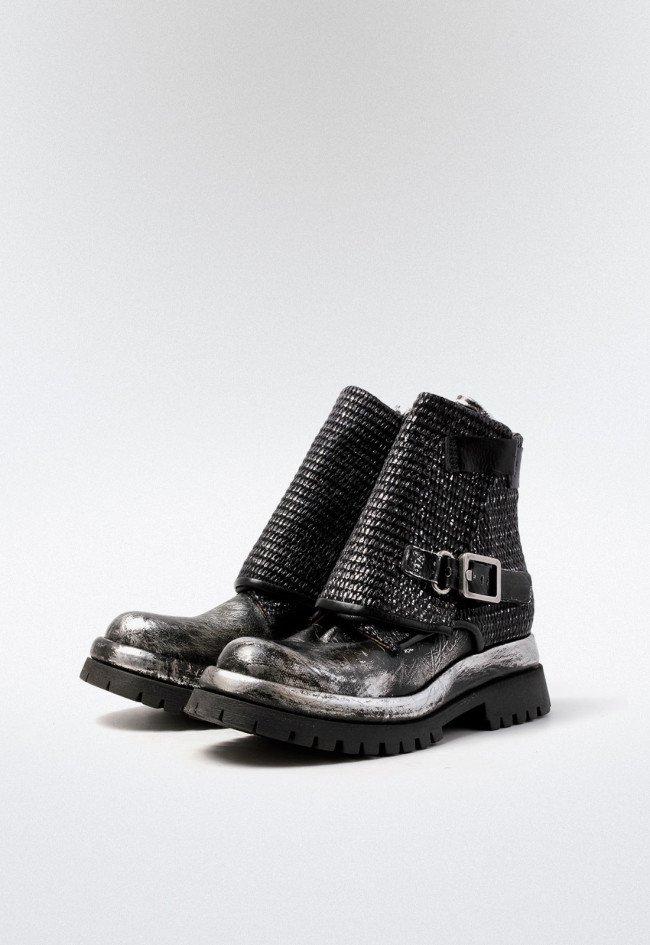 Botín biker con hebillas de mujer negro A.S. 98 b51213