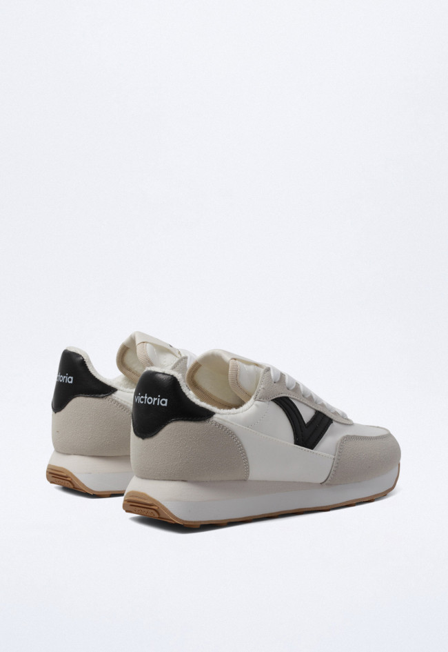 Sneakers blancas de mujer en nailon con detalles de color – ligeras, cómodas y veganas | VICTORIA Astro