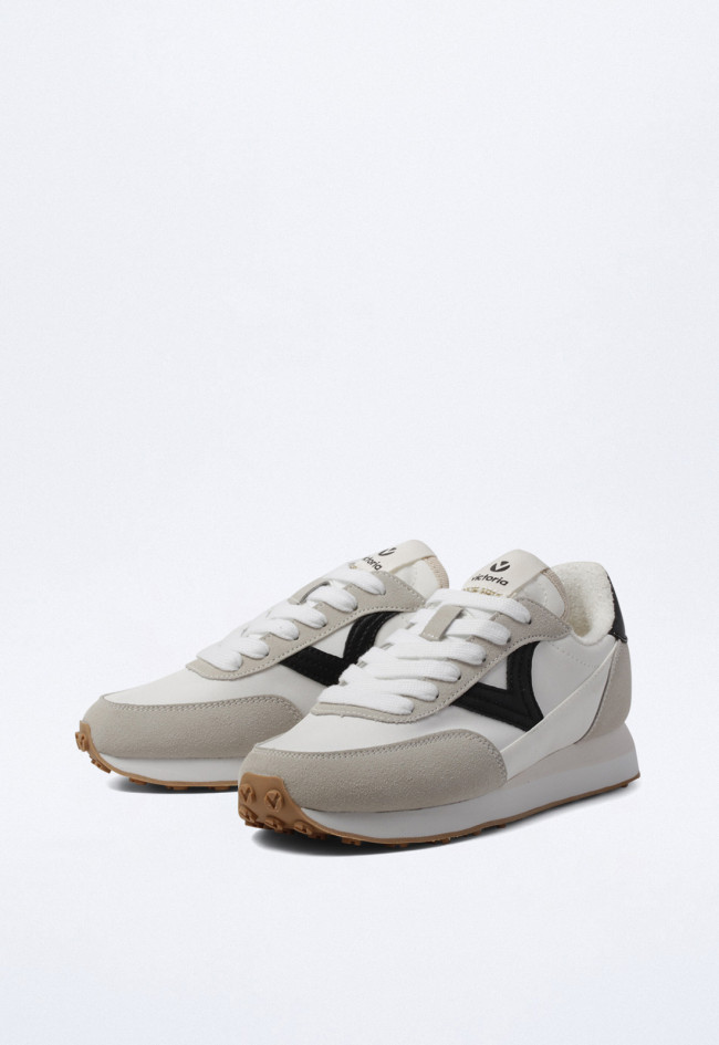 Sneakers blancas de mujer en nailon con detalles de color – ligeras, cómodas y veganas | VICTORIA Astro