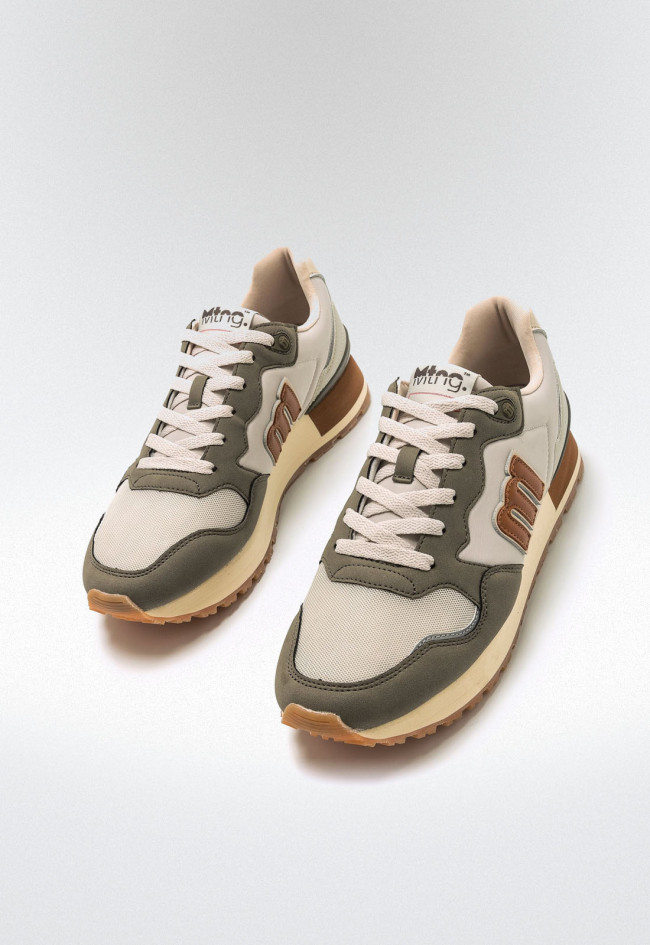 Chaussures De Sport Mustang - Gris Et Havane - Taille 40 Homme - Neuf Dans Boîte