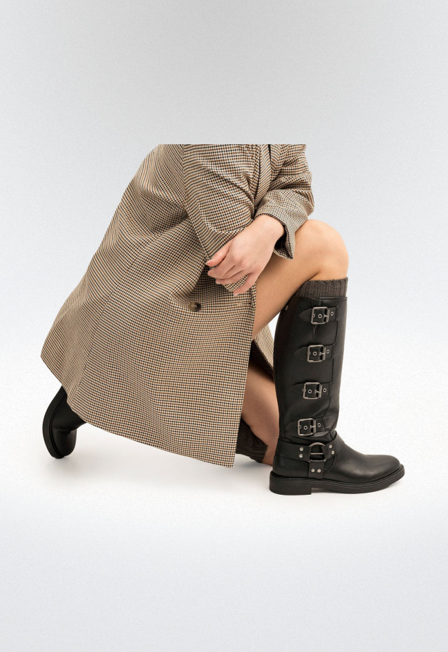 Botas biker con hebillas Mujer MUSTANG BRUNA negro