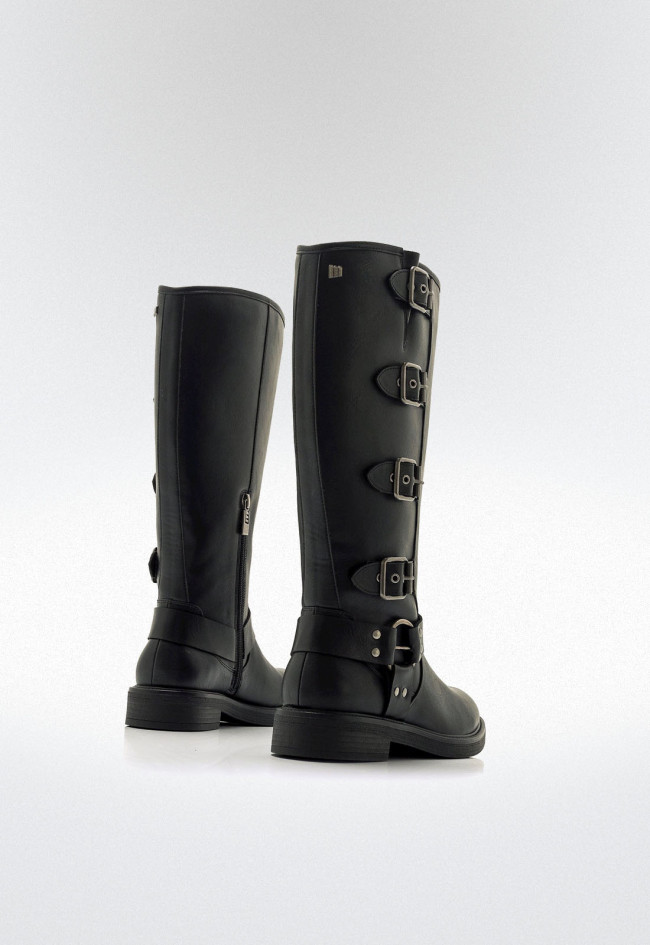 Botas biker con hebillas Mujer MUSTANG BRUNA negro