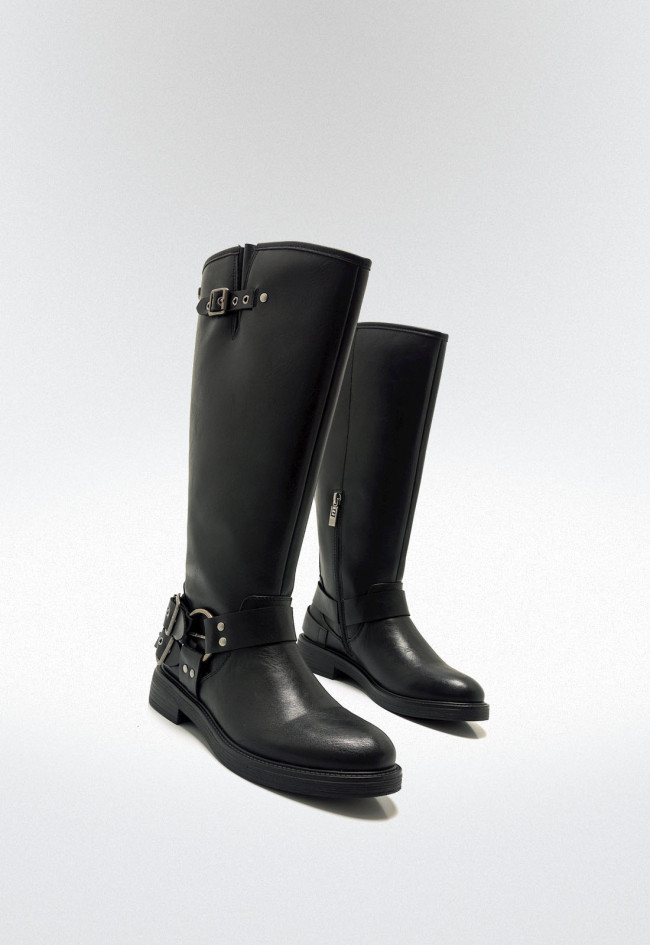 Botas biker Mujer MUSTANG BRUNA negro