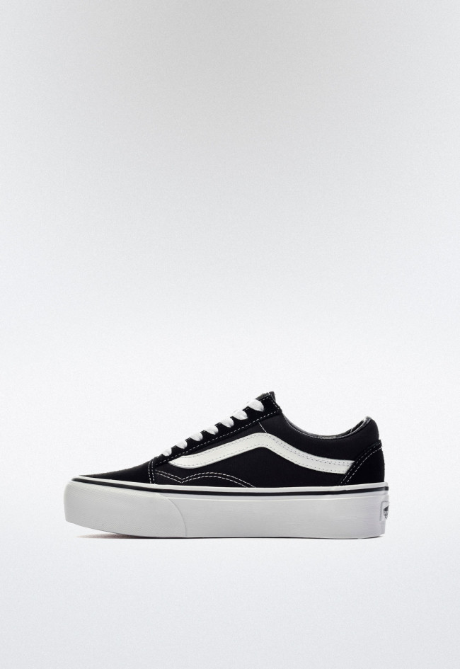 Deportivo de mujer negro VANS old skool platform