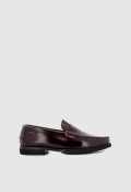 Zapato mocasín de hombre burdeos  11023