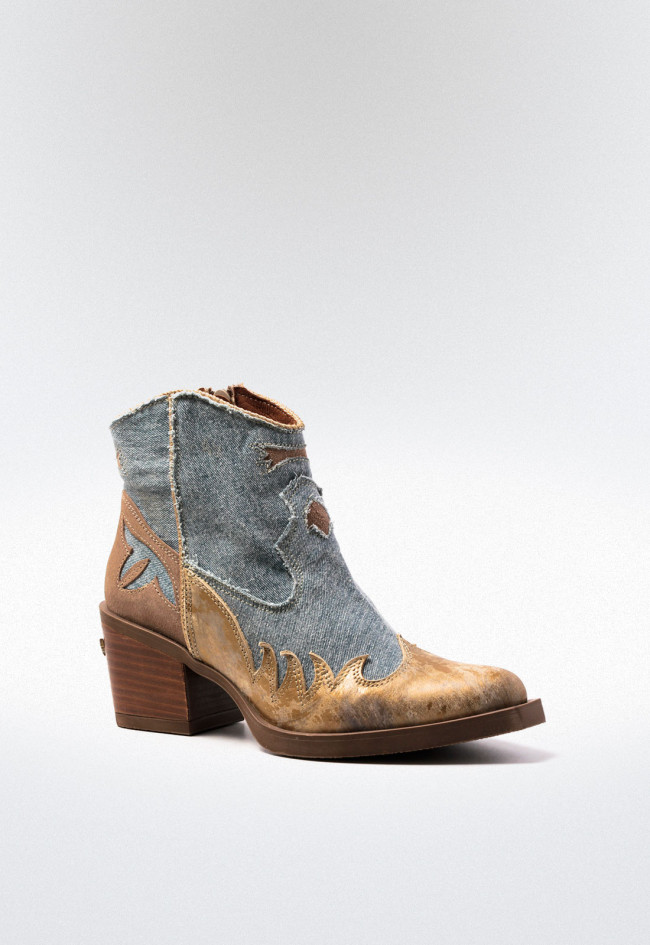Botín cowboy de mujer jeans Nemonic 2353