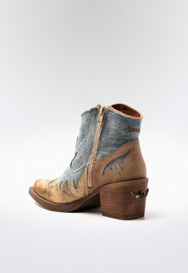 Botín cowboy de mujer jeans Nemonic 2353