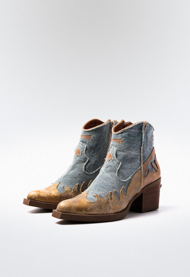 Botín cowboy de mujer jeans Nemonic 2353