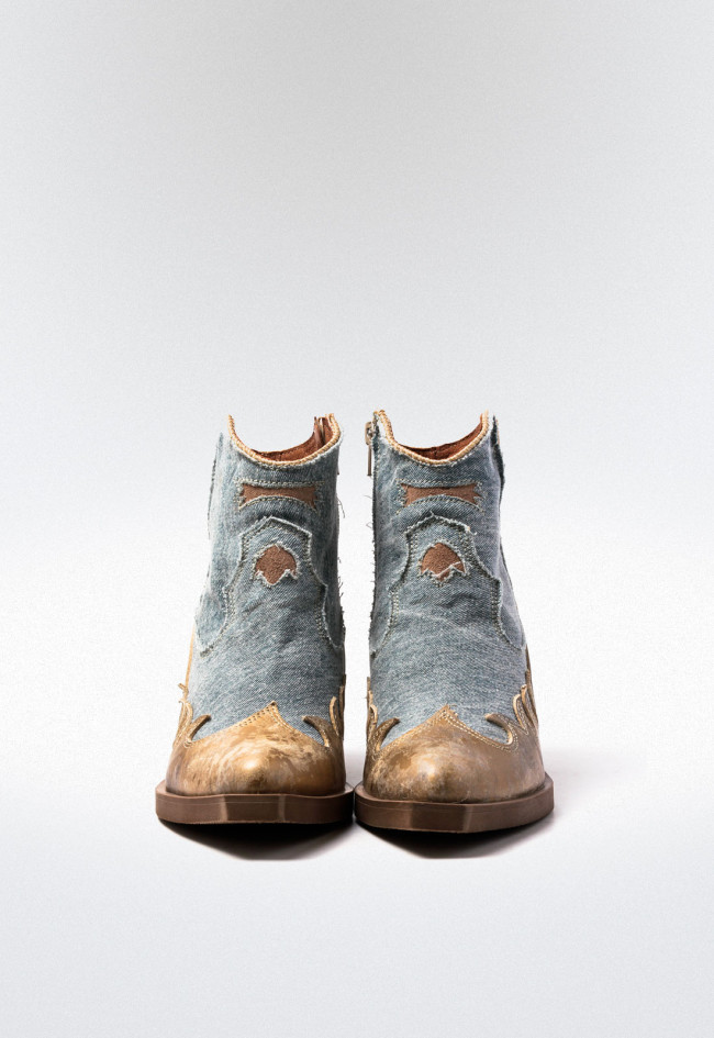 Botín cowboy de mujer jeans Nemonic 2353