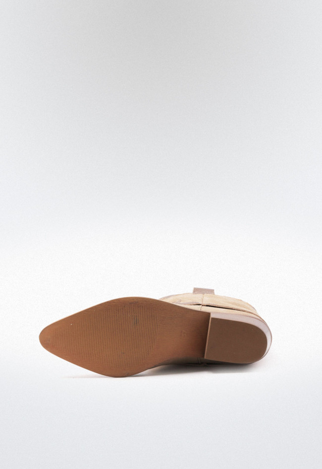 Bota cowboy polaina de mujer beige Glo 7181 - catelyn