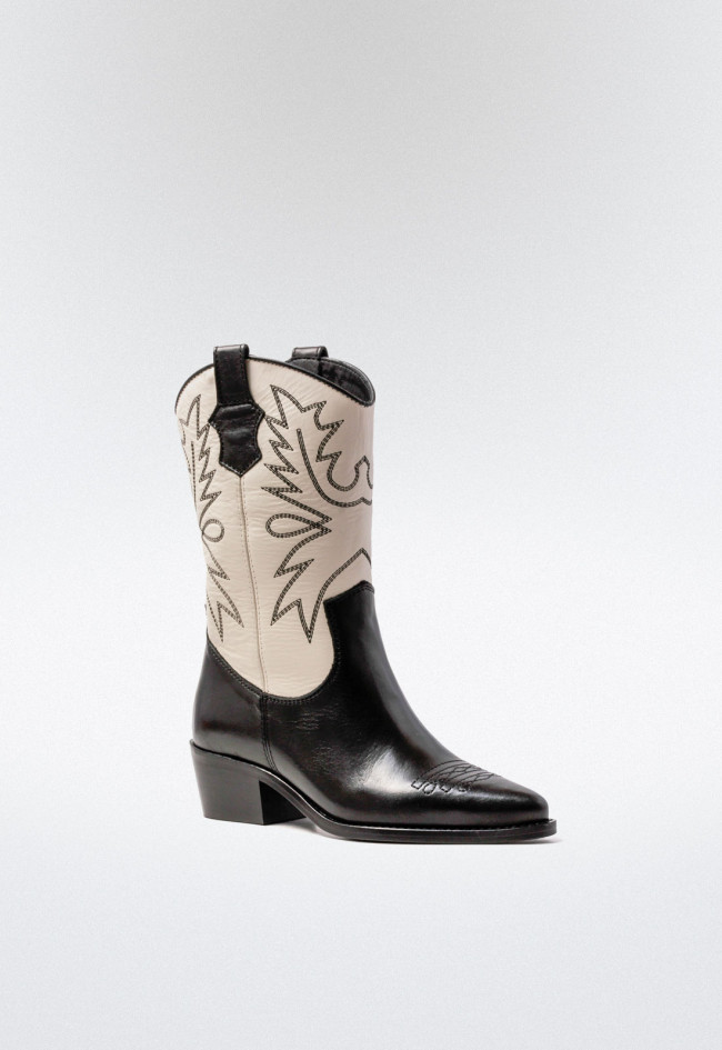 Botín cowboy de mujer blanco Glo 7025 - heller