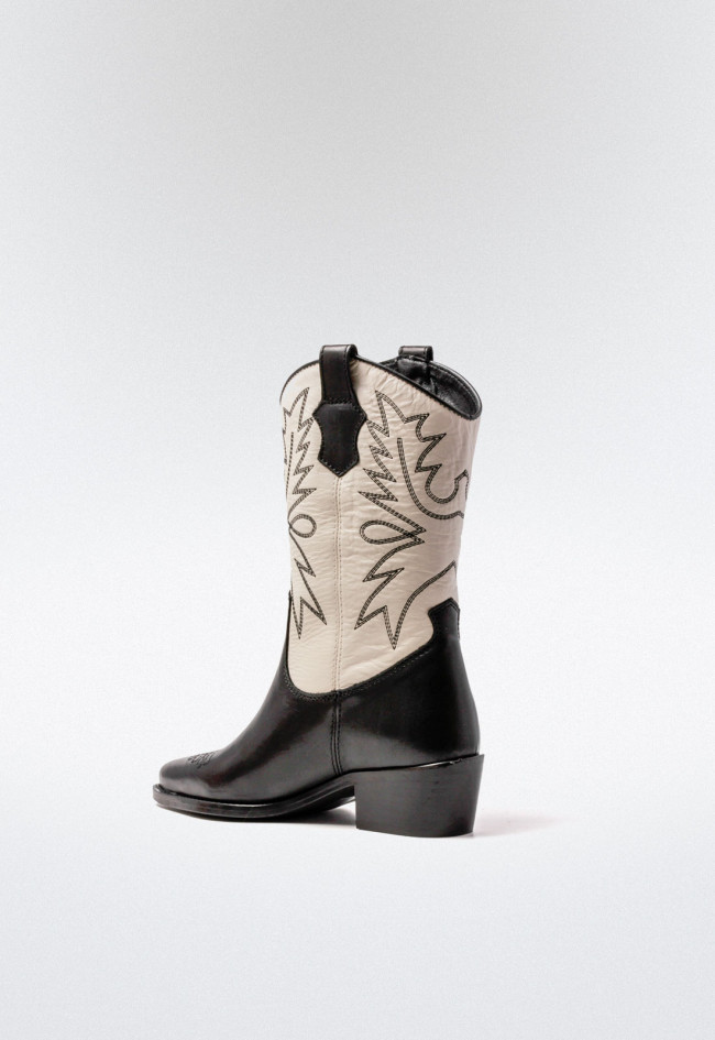 Botín cowboy de mujer blanco Glo 7025 - heller