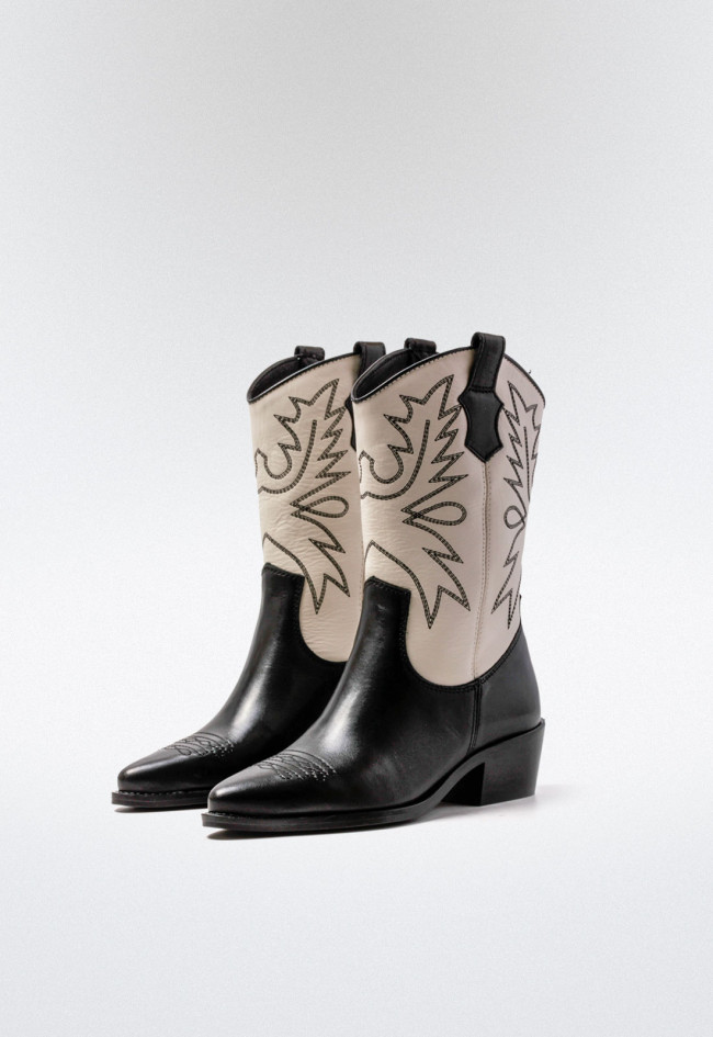 Botín cowboy de mujer blanco Glo 7025 - heller