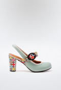 Zapato retro vintage de mujer turquesa Nemonic 2306