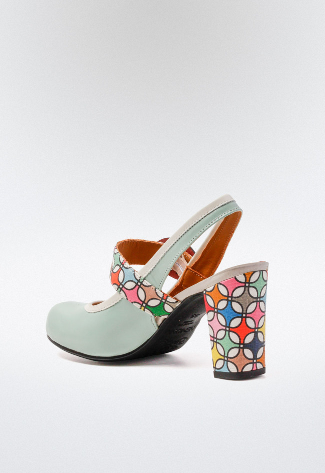 Zapato retro vintage de mujer turquesa Nemonic 2306