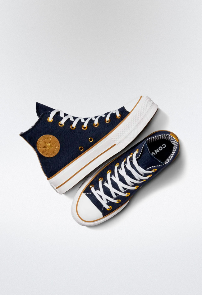Deportivo de mujer marino Converse chuck taylor all star lift platform herringbone stripe - obsi
