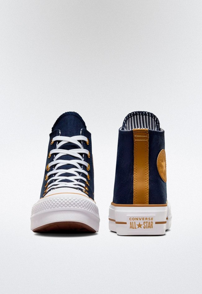 Deportivo de mujer marino Converse chuck taylor all star lift platform herringbone stripe - obsi