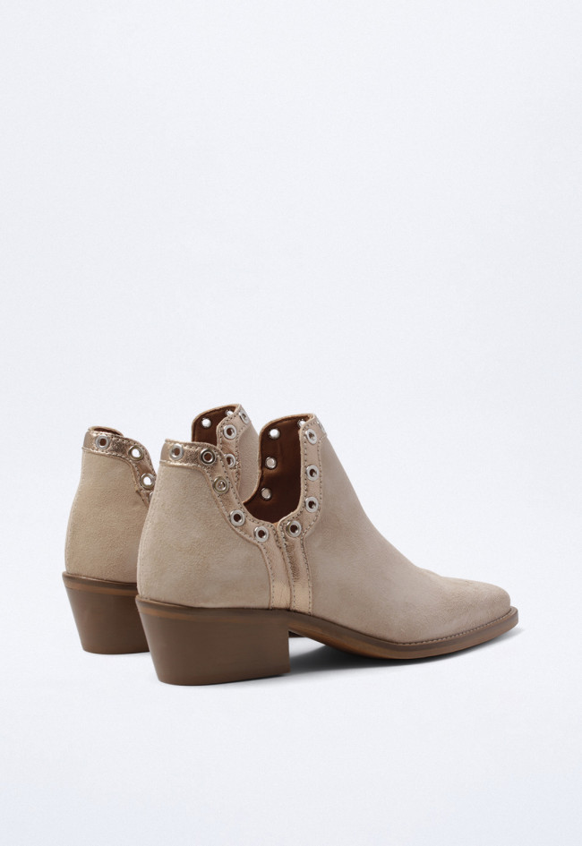 Botín campero de mujer beige Glo selvia - 7207