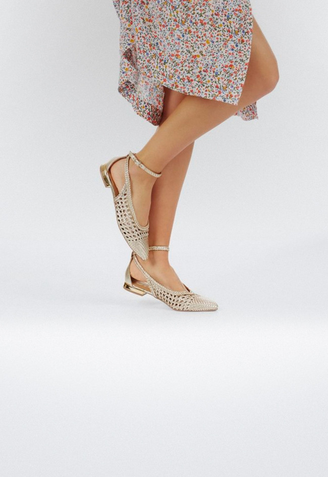 Zapato bailarina de mujer oro Gioseppo dell