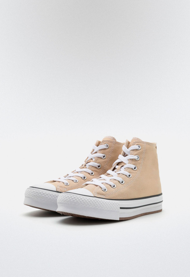 Deportivo de mujer tostado Converse chuck taylor all star lift platform - nutty granola/white/