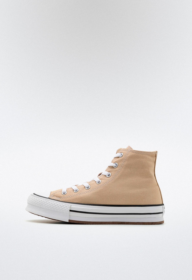 Deportivo de mujer tostado Converse chuck taylor all star lift platform - nutty granola/white/