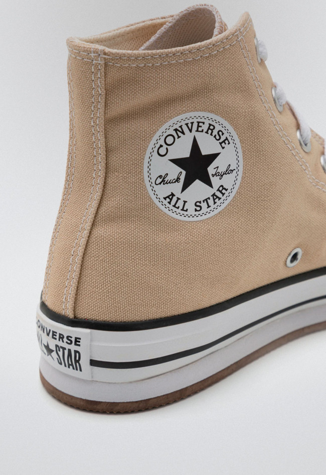 Deportivo de mujer tostado Converse chuck taylor all star lift platform - nutty granola/white/