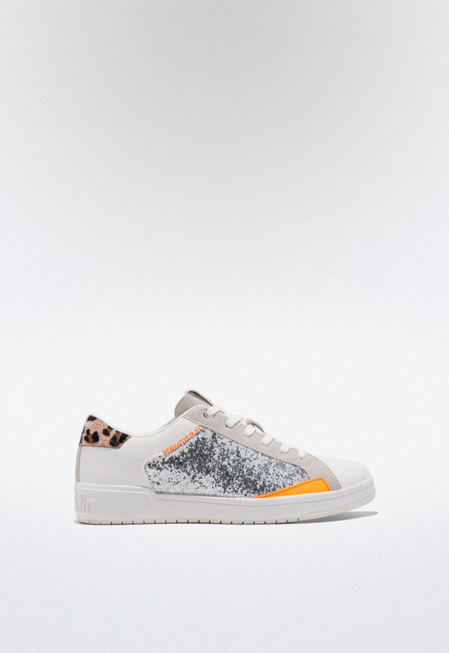Deportivo glitter de mujer plata D. Franklin Court V2 Tennis Basic Glitter Silver Leo